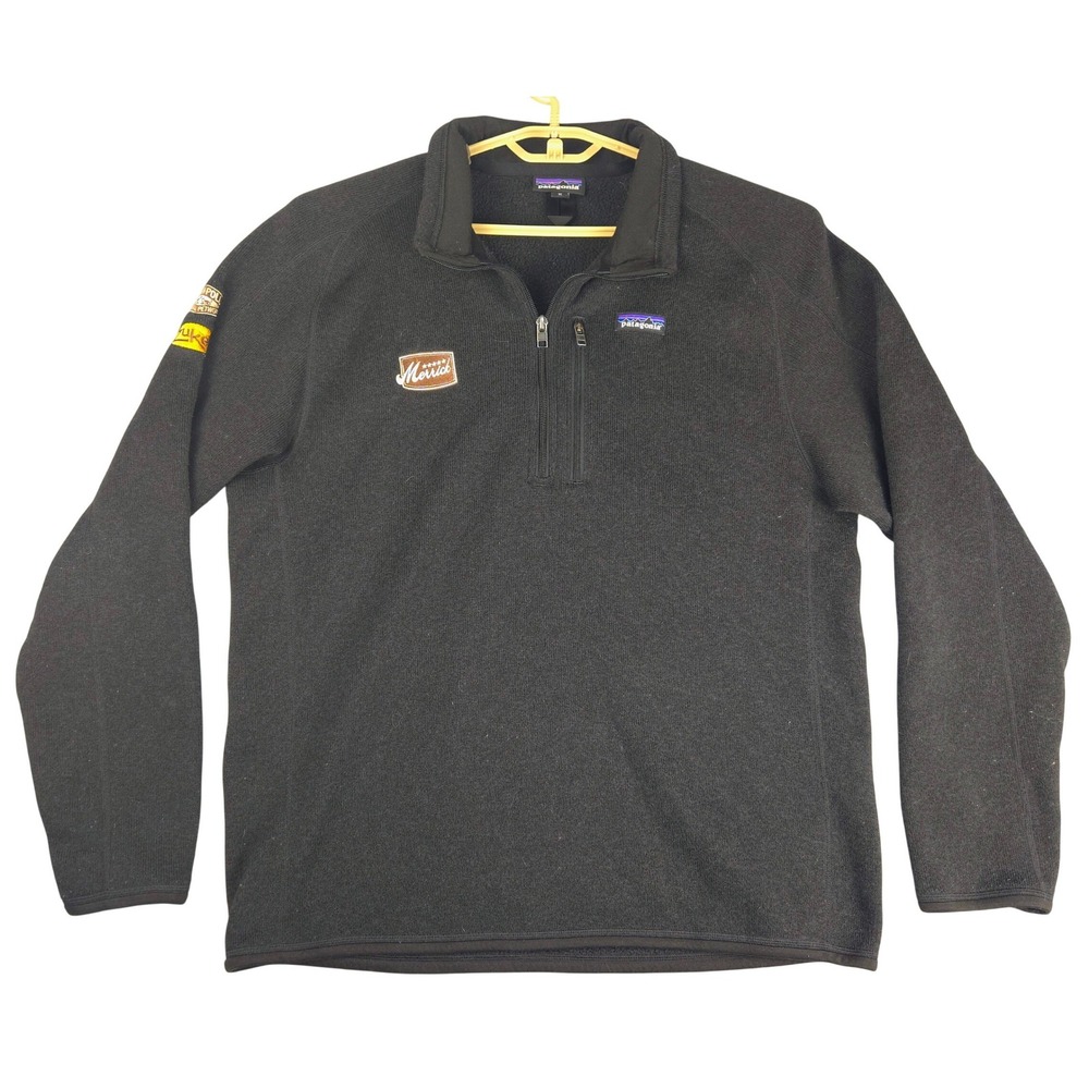 Patagonia Better Sweater 1/4 Zip Fleece Mens XL Black 25523 FA19 Merrick Logo